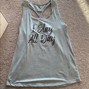 Gray workout tank top